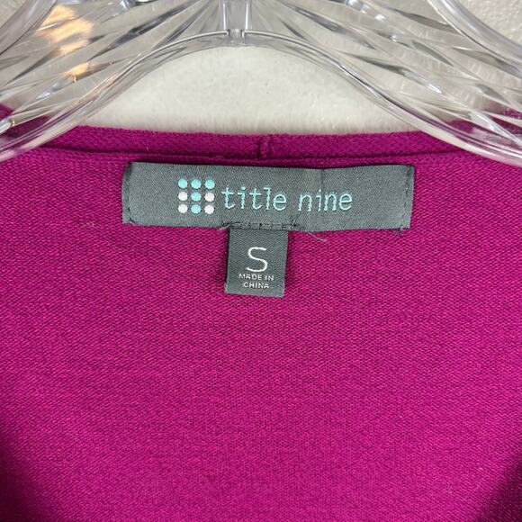 Title Nine Womens V-Neck Sweater Size Small Twisted Front Purple Soft - Picture 3 of 5